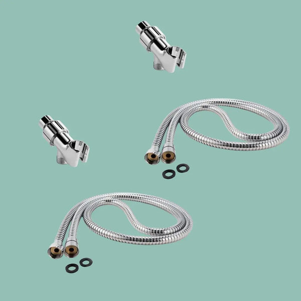 2 Shower hose + Holder Drivse